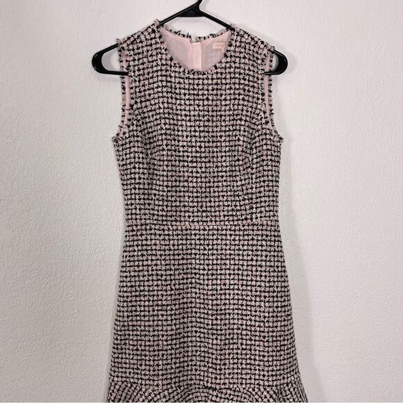 New Rebecca Taylor Pink and Black Tweed Sleeveless Dress - Picture 3 of 8